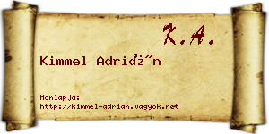 Kimmel Adrián névjegykártya